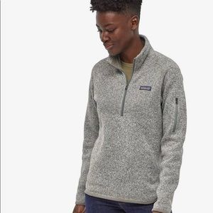 Patagonia women’s better sweater birch white zip
